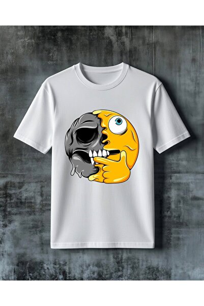 COMVİCHO Skull and Character Print Oversized T-Shirt