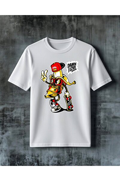 COMVİCHO  I Love Banana Rebel Muz Printed Oversize T-Shirt