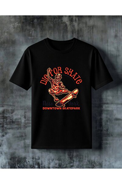 COMVİCHO Die for Shitc Skateboard Printed Oversize T-Shirt