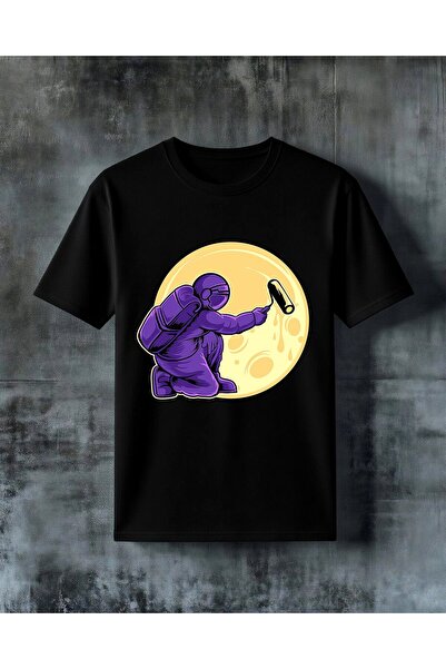COMVİCHO Astronaut Moon 3 Printed Oversize T-Shirt