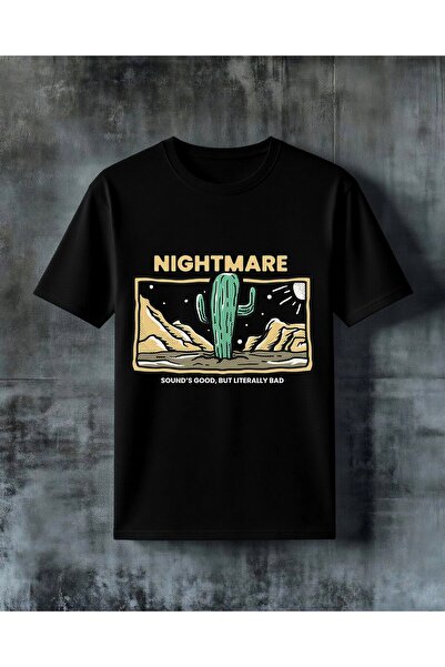 COMVİCHO Nightmare Kaktus Col Printed Oversize T-Shirt