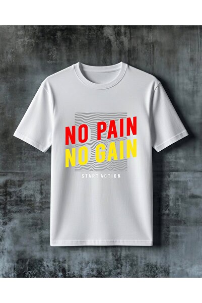 COMVİCHO No Pain No Gain Printed Oversize T-Shirt