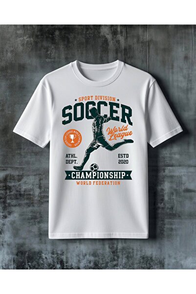 COMVİCHO Soccer Championship Sport Printed Oversize T-Shirt