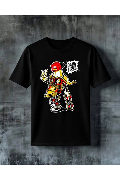 COMVİCHO  I Love Banana Rebel Muz Printed Oversize T-Shirt