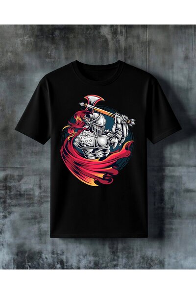 COMVİCHO Savasci Armor Red Printed Oversize T-Shirt