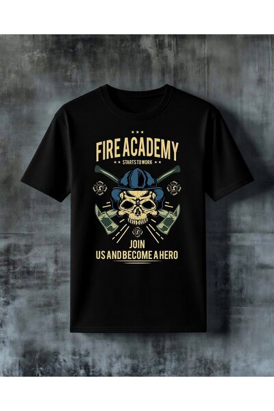 COMVİCHO fire academy itfaiyeci Baskılı Oversize Tişört