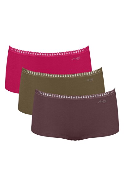 SLOGGI Damen Pantys, 3er Pack - GO Crush Short C3P, Unterhose, Stretch-Baumwolle