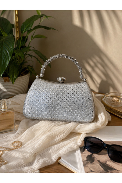 Generic Brand Pearl and Stone Design Special Stone-Embellished Handbag, Brida...