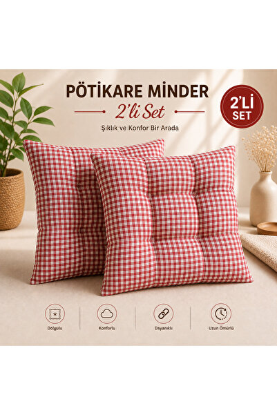 Belomia Home Collection İkili Pötikare Desen Minder | Ekose Desen 2'li Minder...