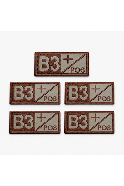 brodezcu Set of 5 patches, emblems, Embroidered badges blood group B3 Positiv...