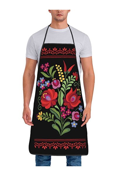 Choice 50x70cm 01 【Spicy Kitchen】Retro Chili Print Apron, Stain-Resistant & E...