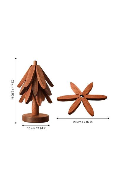 choice2 10 cm 3pc with a base Wooden Placemat Tree Trivet Non-Slip Heat Insul...
