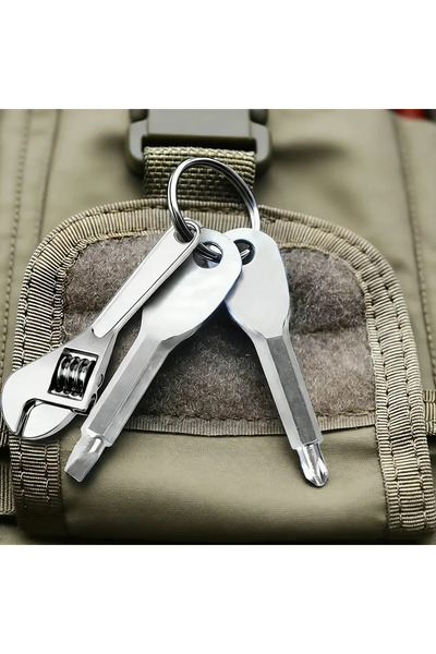 Choice 3pcs Silver Keychain Multi-Tool Screwdriver - Portable EDC Kit with Ad...