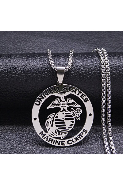 Choice 50cm BOX SR United State Marine Corps Pendant Necklace Stainless Steel...