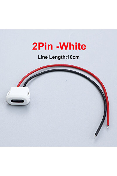 Choice19 1pc 2P-White JCD 2Pin 4Pin USB Type C Connector Jack Female With car...