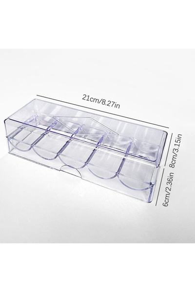 Choice Clear 【ST】Portable 100 Chips Poker Chip Tray Box With For Casino Game ...