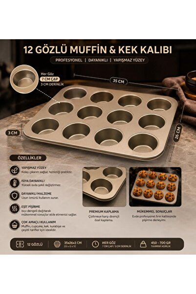 CEPHOME 12-Piece Muffin Mold