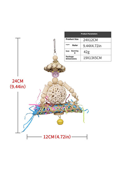 Choice5 A4 Bird Toy Straw Hat Rattan Ball Colorful Paper Fruit Gnawing Chewin...