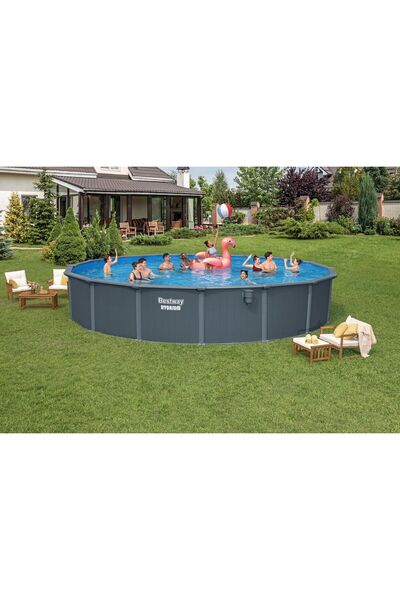 BESTWAY 561RP Hydrium Çelik Duvarlı Yer Üstü Çember Havuz Seti 7,32 m x 1,32 m
