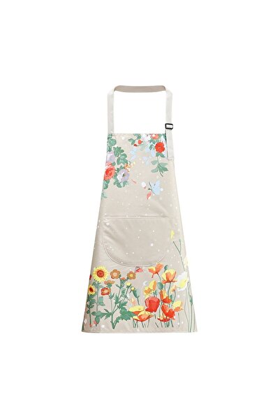 Choice One Size Beige Fashion Kitchen Cooking Apron Creative Colorful Flower ...