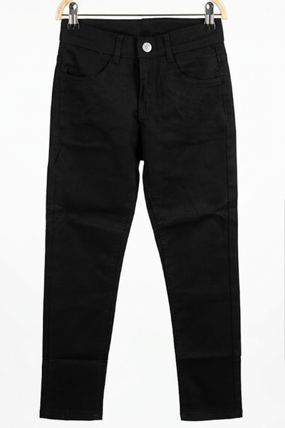 zubi kids Unisex Children's Black Pants - Adjustable Elastic Waist (Ages 5-12)