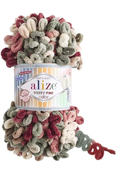 qitafaltabiea Alize Puffy 6039 Multicolor Hand Knitting Yarn – 100% Micropoly...