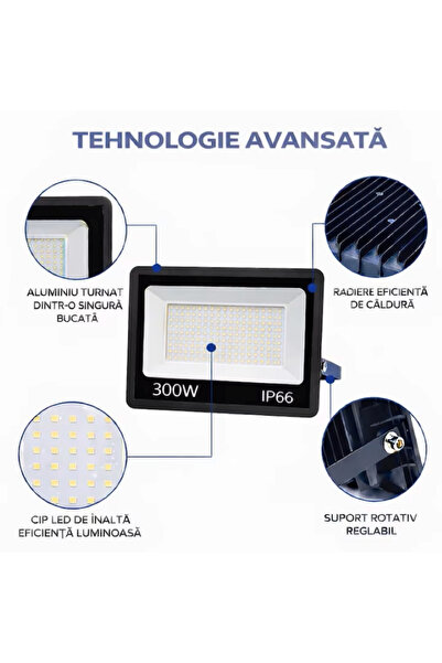 CasaDesteapta.ro Proiector LED 300W Small Apple Flood Light, 15000LM, Lumină ...