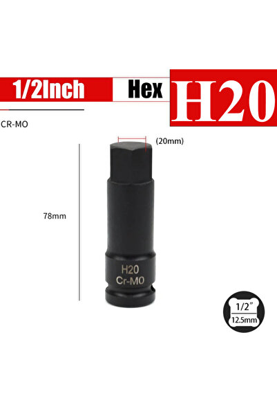 Choice8 مقبس سداسي H20 مقاس 1/2 بوصة للمثقاب الكهربائي، محول مقبس لمفتاح الصد...