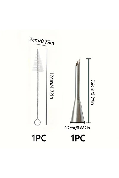Choice 2PC Stainless Steel Puff Pastry Piping Nozzle Cake Cupcake Cookie Crea...