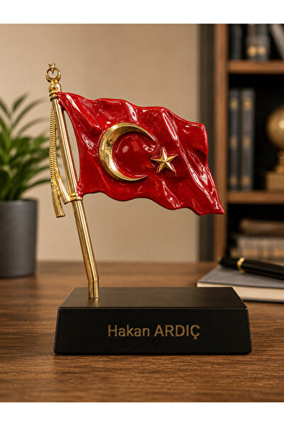Eksero İsme Özel Türk Bayraklı Masa Bayrağı – Ofis ve Makam Hediyelik