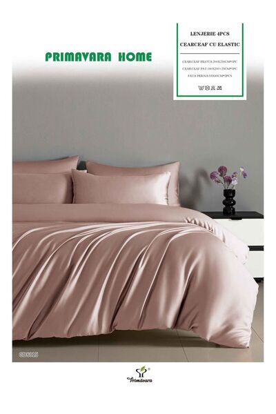 Primavara 4-Piece Soft Touch Satin Lingerie with Stretchy Bed Sheet