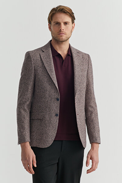 PAULMARK Men's Patterned Mono Collar Patterned Jacket