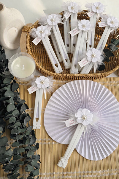 Mapel 15 Adet Çiçekli Kağıt Yelpaze, Bride to be, kına, düğün, nişan, nikah h...