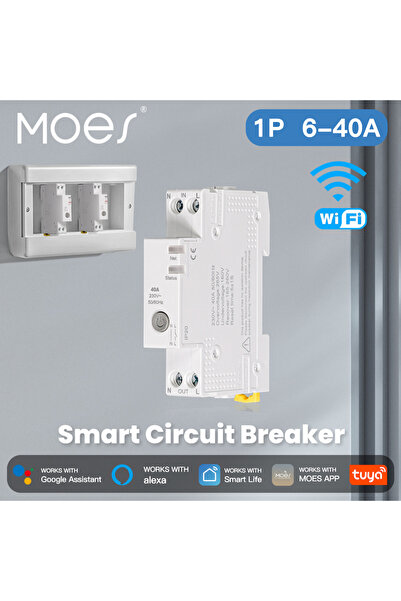 Choice قاطع دائرة كهربائية ذكي من MOES MOES يعمل بتقنية WiFi وTuya، 40 أمبير،...