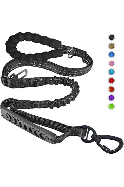 choice2 black Heavy-Duty Bungee Dog Leash 4-in-1 Multifunctional Training Lea...