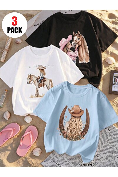 genosha Children's 3-Piece Basic T-Shirt Set – 100% Cotton Solid Color Unisex...