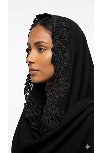 Veil Designer طرحة نسايم ورد بوال ياباني بتطريز ورد علي الثلاثة اطراف 190*60