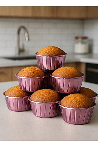 BEYZANA Solid 12 Adet Muffin Cupcake Kek Kapsülü - PEMBE