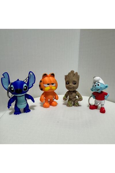 Maketo3D 4'lü Karakter Anahtarlık Set (6,5 Cm)