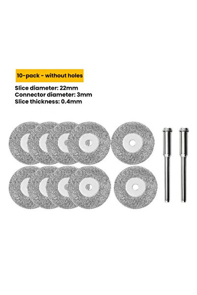 Choice1 without holes 10pcs Diamond cutting disc grinding wheel core shafts a...