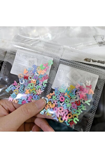 Choice1 Mix 200Pcs 100/200Pcs 3D Candy Color Letter Nail Charms Mixed A-Z Eng...