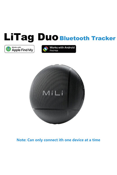 Choice جهاز تتبع ذكي LiTag Duo أسود اللون، متوافق مع نظام تحديد المواقع عبر i...