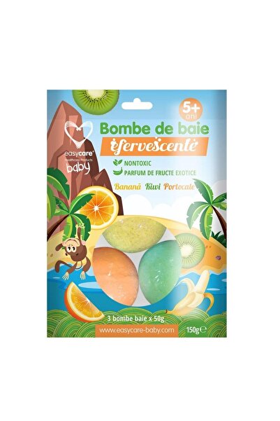 easycare Bombe de baie pentru bebeluși cu parfum de fructe exotice, 3 x 50 g