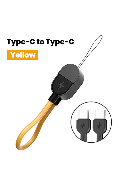 Choice1 كابل NNBILI أصفر قصير 16 سم، سلسلة مفاتيح، كابل PD 60W من النوع C إلى...