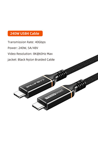 Choice1 كابل USB 4 بطول 1 متر من CABLETIME، كابل USB4 بسرعة 40 جيجابت في الثا...