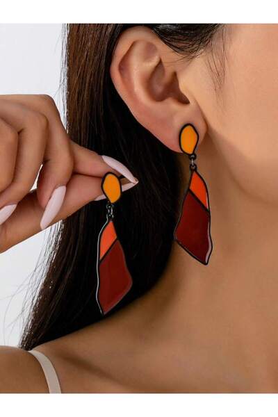 Choice3 MULTI A Pair of Black Women's Earrings with a Trendy, Sexy, Fashionab...