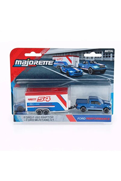 HOT WHEELS Majorette Race Trailer Ford F-150 Raptor & Mustang GT