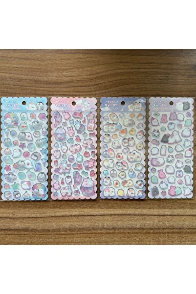 choice2 C 4Sheets Shiny Cute Animal Stickers Waterproof Decorative Stickers f...
