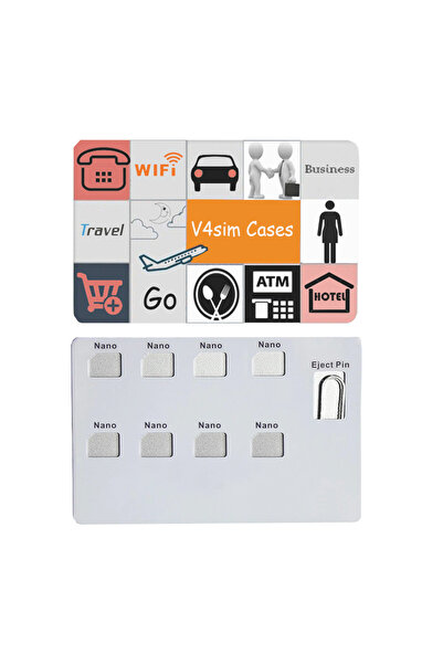 Choice حافظات V4sim بتصميم كرتوني لبطاقات النانو وحامل دبوس الهاتف، تتسع لـ 8...