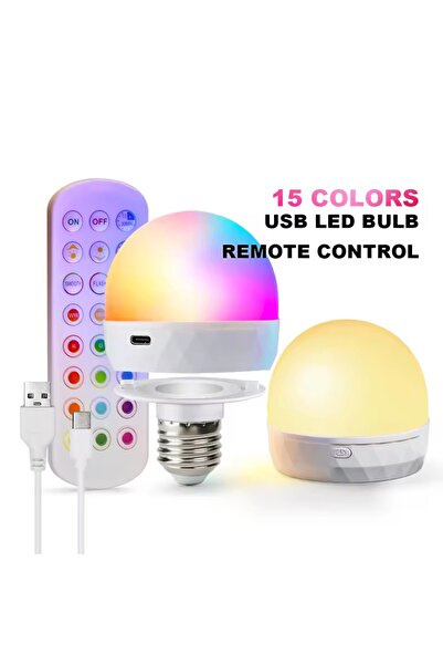 Choice 2PCS Rechargeable LED Light Bulb E27 USB 5V Magnetic attraction RC Dim...